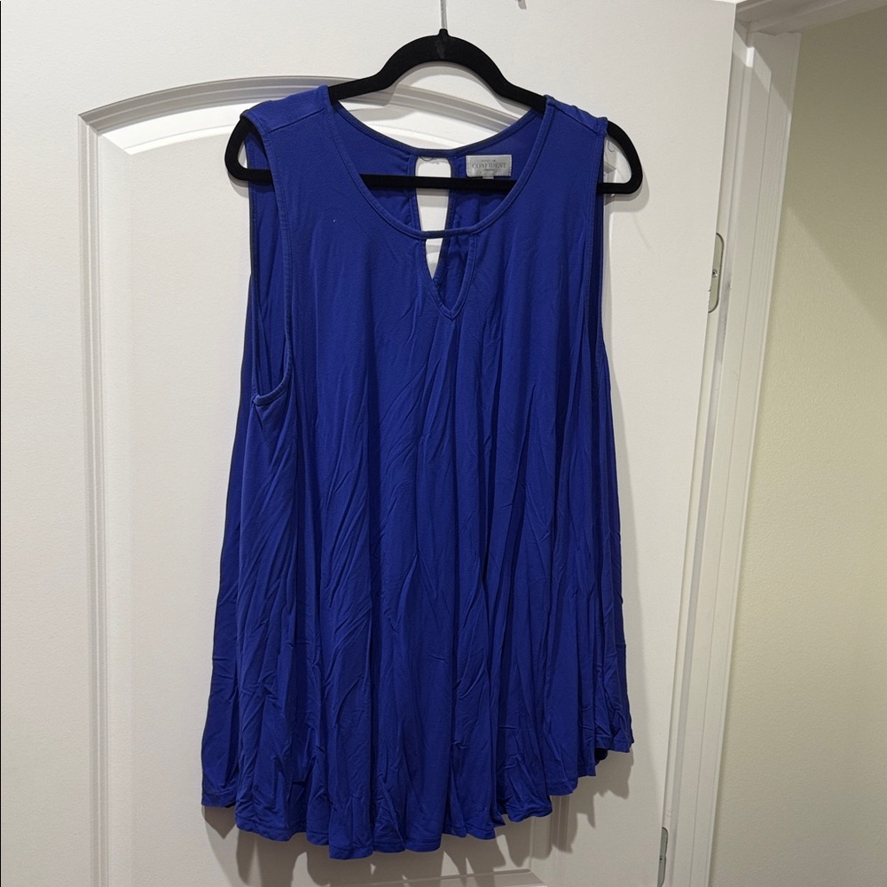 Women's Flowy Sleeveless Blue Top